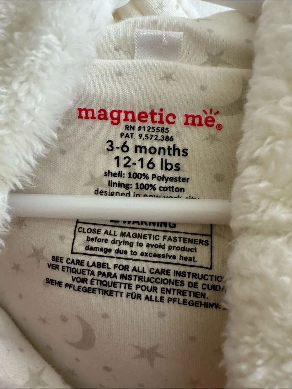 Magnetic Me Minky Faux Fur Bear Hooded Footie Suit